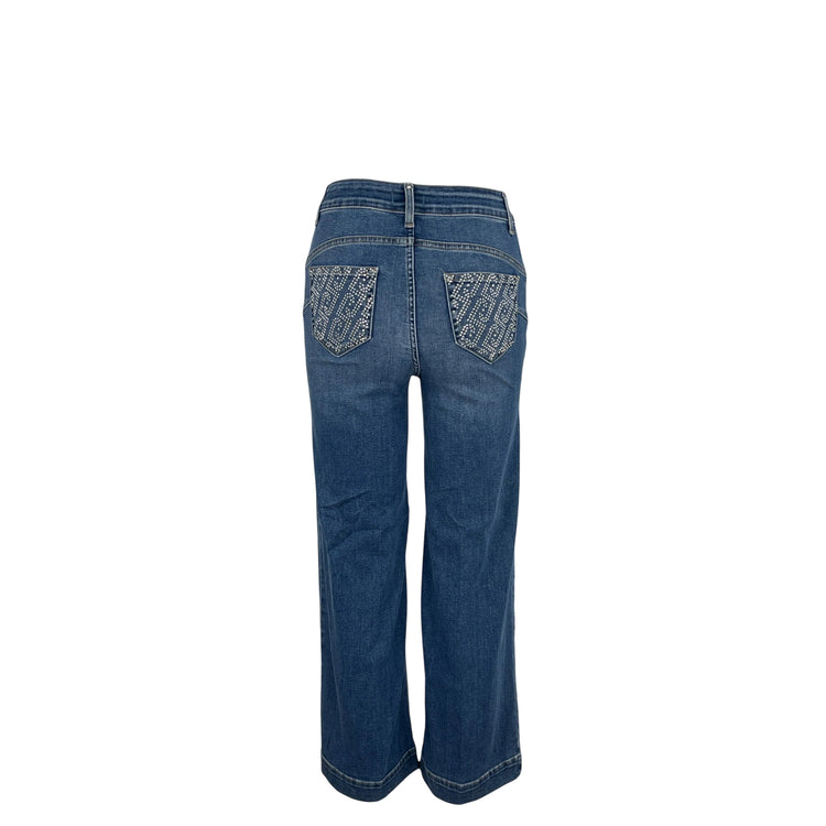 Jeans Flare Cropped blue