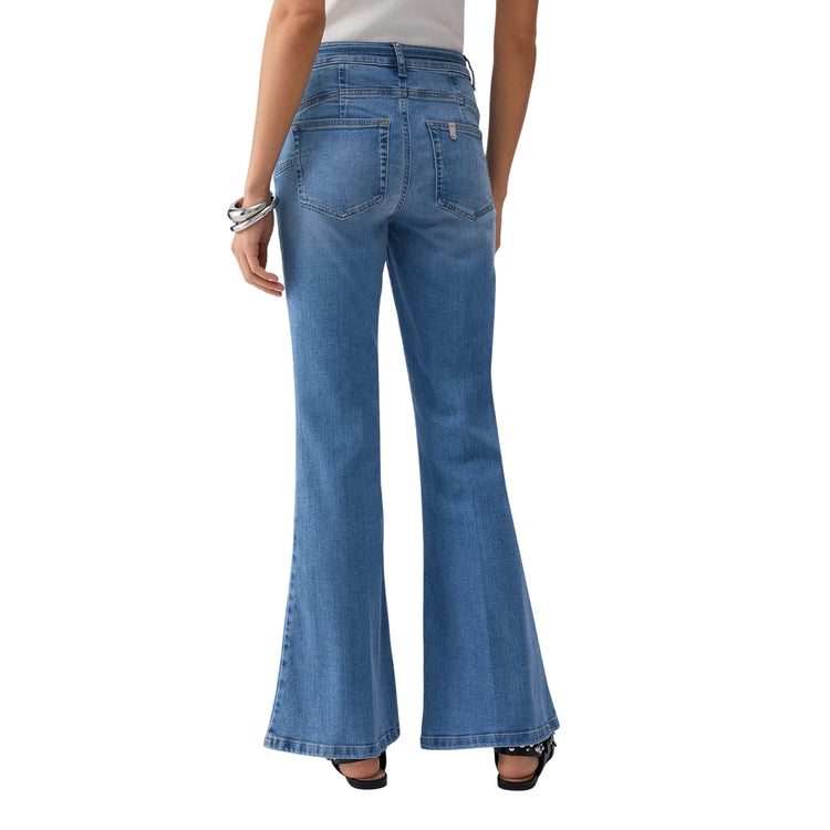 Jeans elasticizzati Donna con cintura sur ton retro