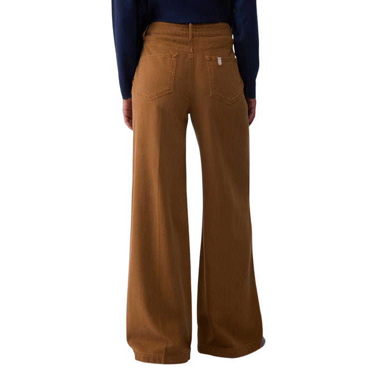 Pantalone Donna con gamba larga e bottoni decorativi