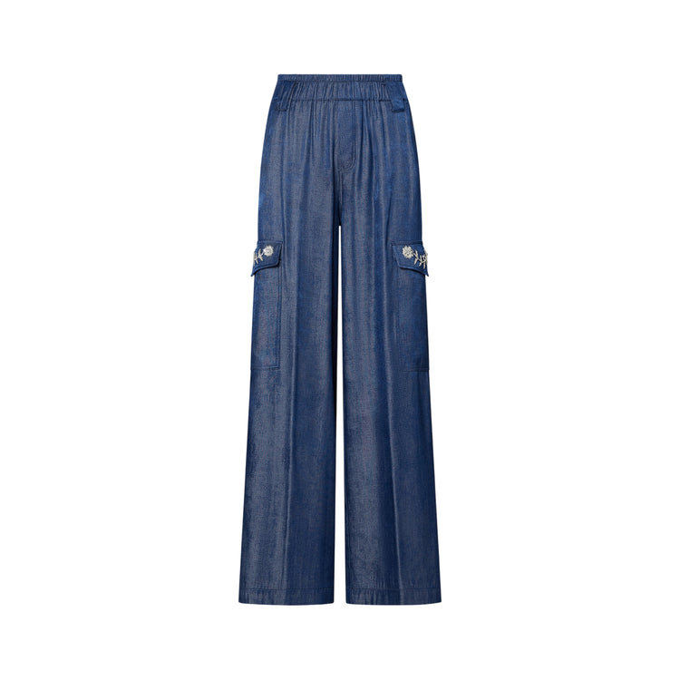 Jeans cargo Donna con castoni gioiello