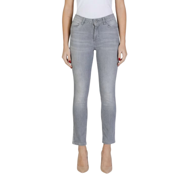 Jeans cropped fit grigi