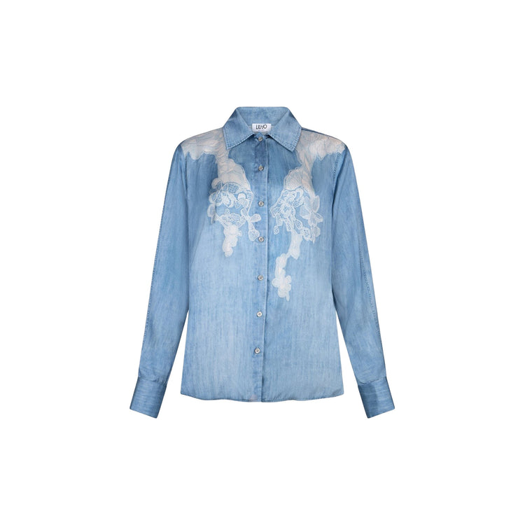 Camicia Donna con stampa digitale effetto denim