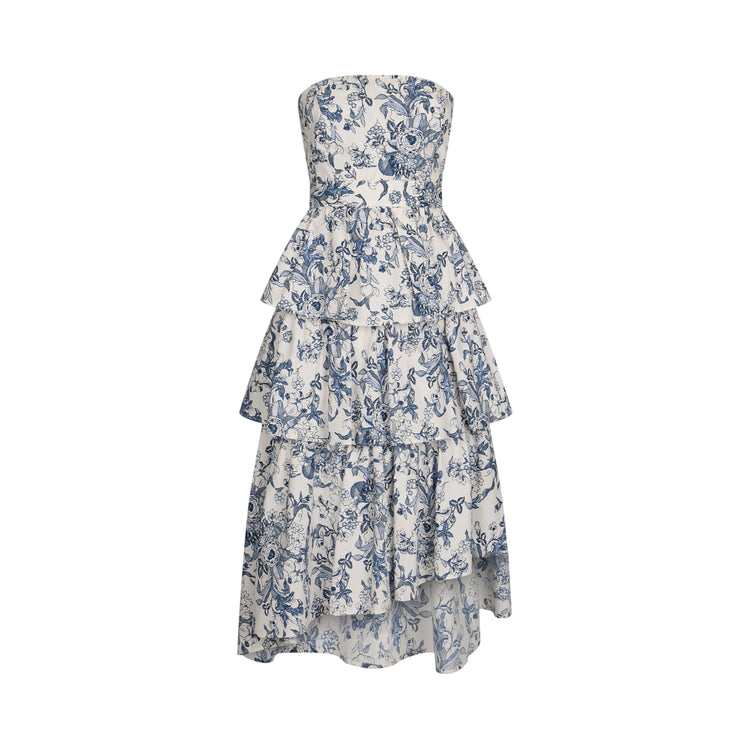 Abito Donna a balze con fantasia floreale