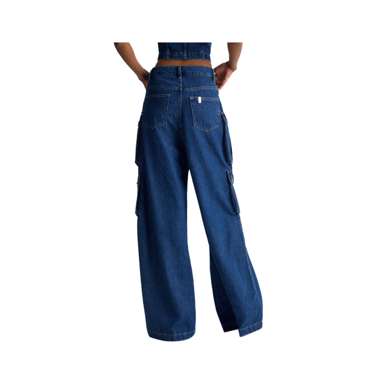 Jean femme avec poches cargo