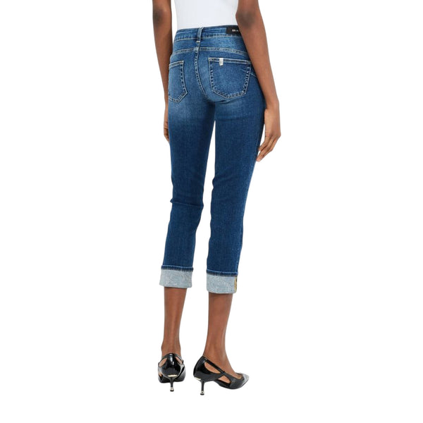 Jeans Skinny Donna con risvolto modella retro