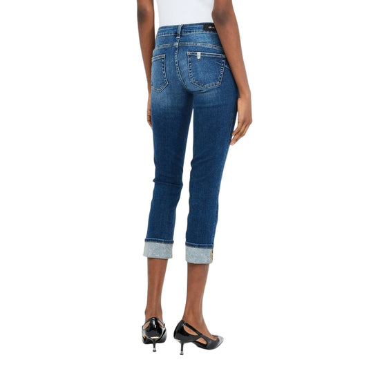 Jeans Skinny Donna con risvolto modella retro