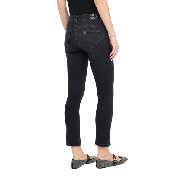 Jeans skinny Donna bottom up in nero modella retro