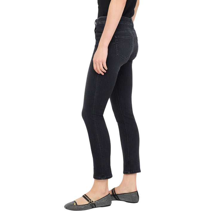 Jeans skinny Donna bottom up in nero modella laterale