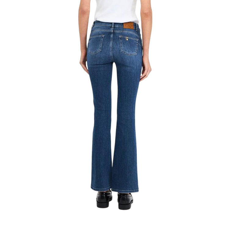 Jeans flare Donna a vita alta Blu modella retro