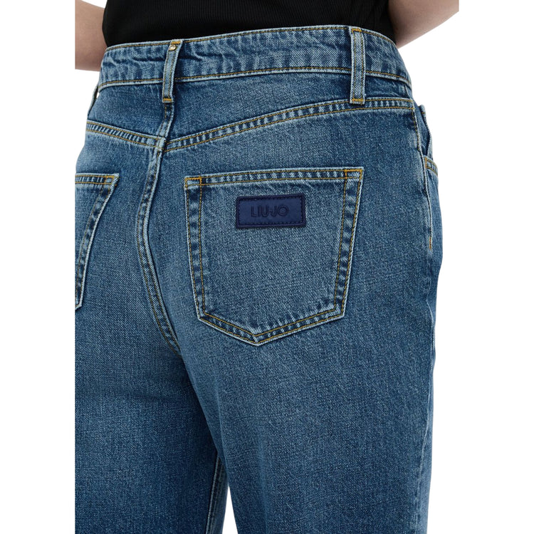 Jeans da Donna straight a vita alta Blu dettaglio retro