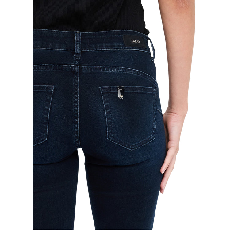 Jeans Donna bootcut bottom up Blu scuro dettaglio retro