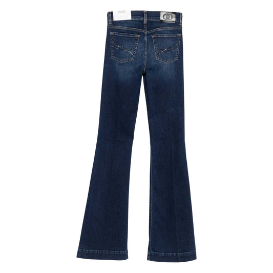 Jeans Donna con gamba a zampa Blu scuro retro