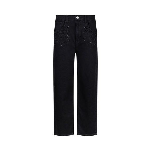 Jeans boyfriend Donna con strass Nero