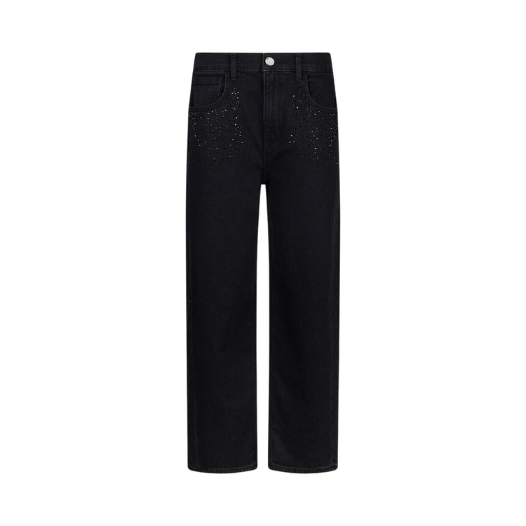 Jeans boyfriend Donna con strass Nero