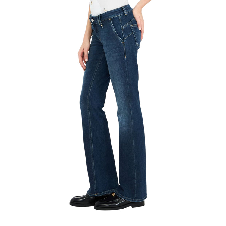 Jeans Donna bootcut a vita bassa modella laterale