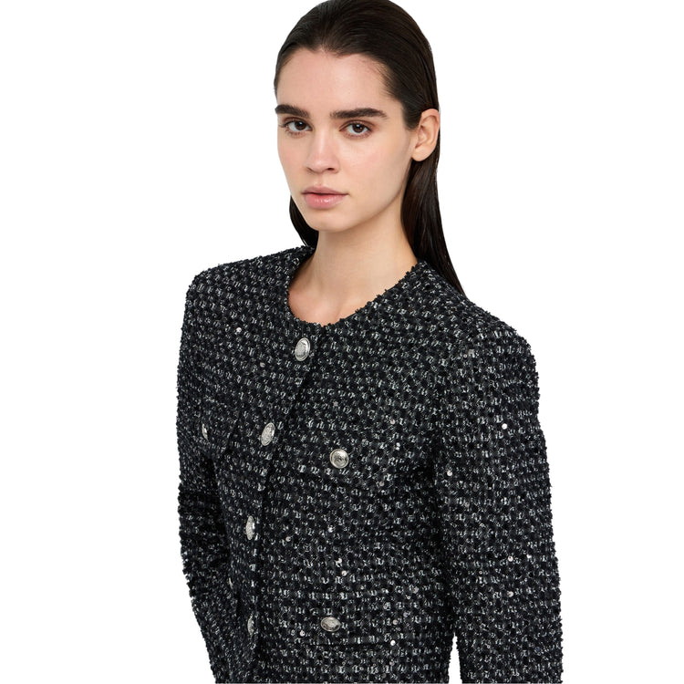 Acquista subito la Giacca Donna, con scollo rotondo, paillettes applicate e logo in metallo, firmata Liu Jo su Martini 900: vieni a scoprire tutta la collezione sul nostro sito