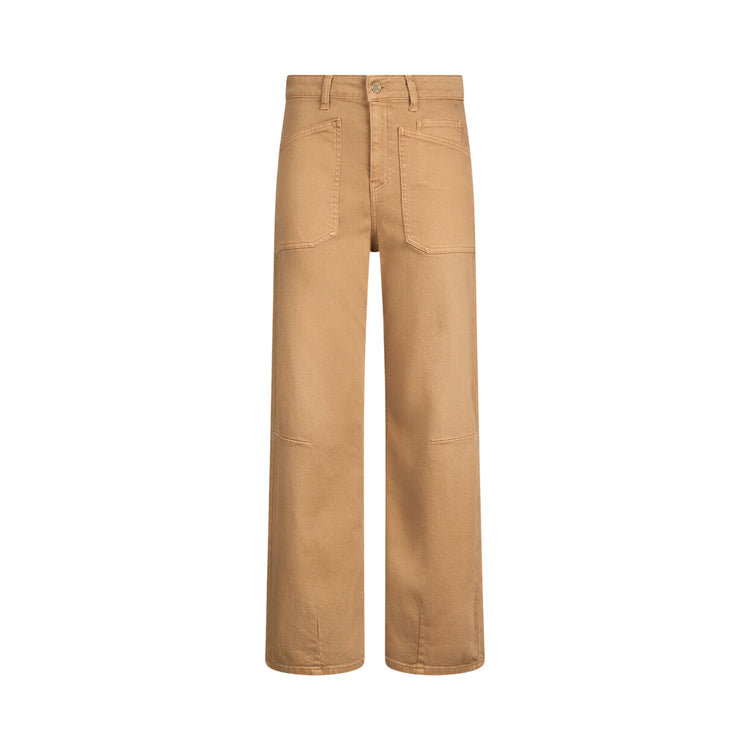 Pantaloni Donna cropped carrot fit Beige