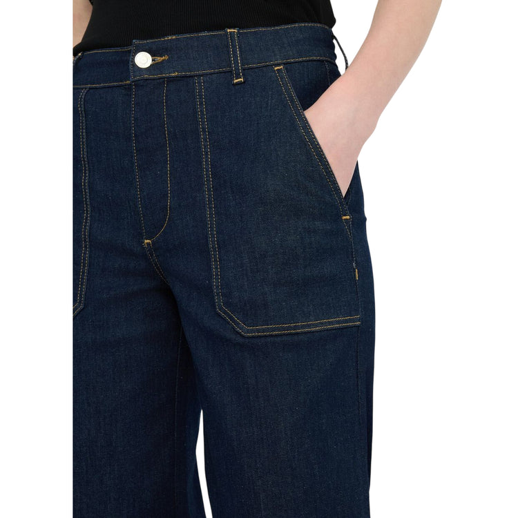 Jeans Donna straight cropped con risvolto dettaglio