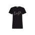 T-shirt Donna Nero con logo strass