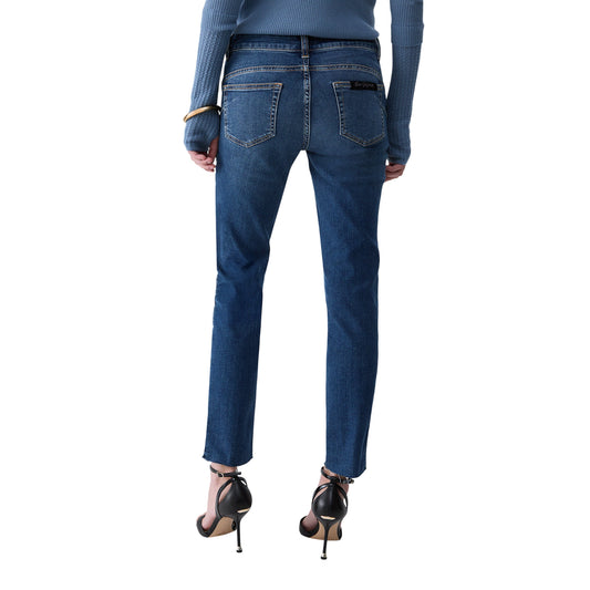 Jeans Donna con vita regolare e taglio vivo sul fondo