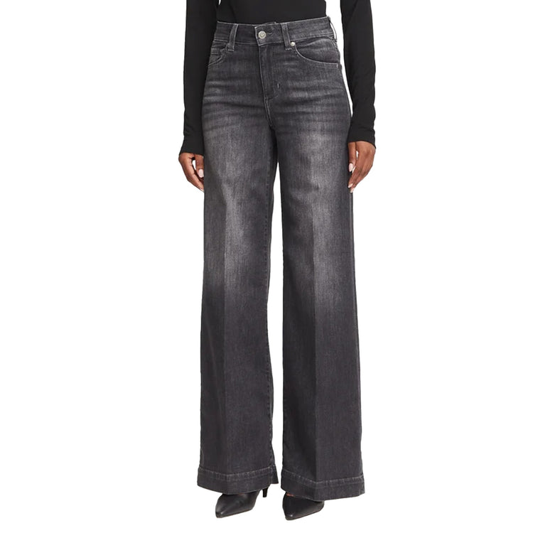 Jeans Donna a zampa in denim nero