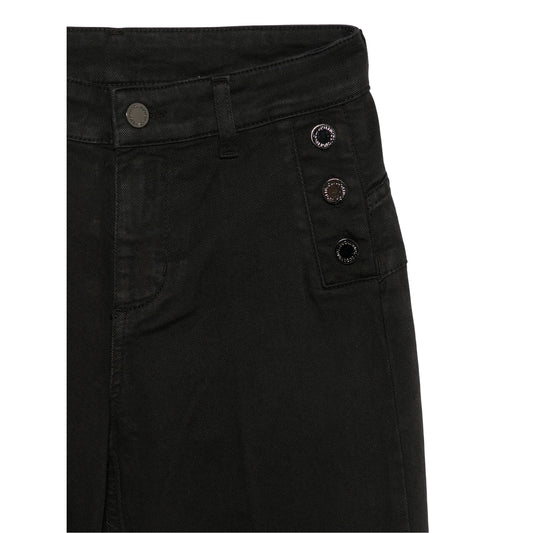 Jeans Donna svasato, dal lavaggio Nero, con bottoni