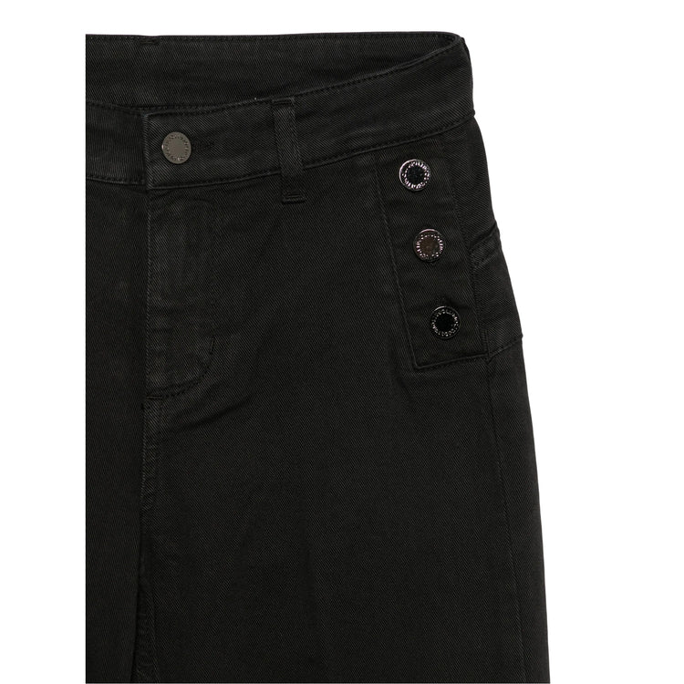 Jeans Donna svasato, dal lavaggio Nero, con bottoni