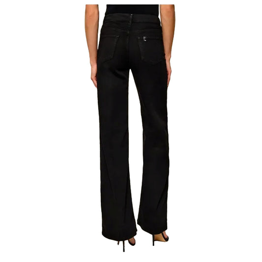 Pantalone straight Donna con dettaglio cintura nero retro