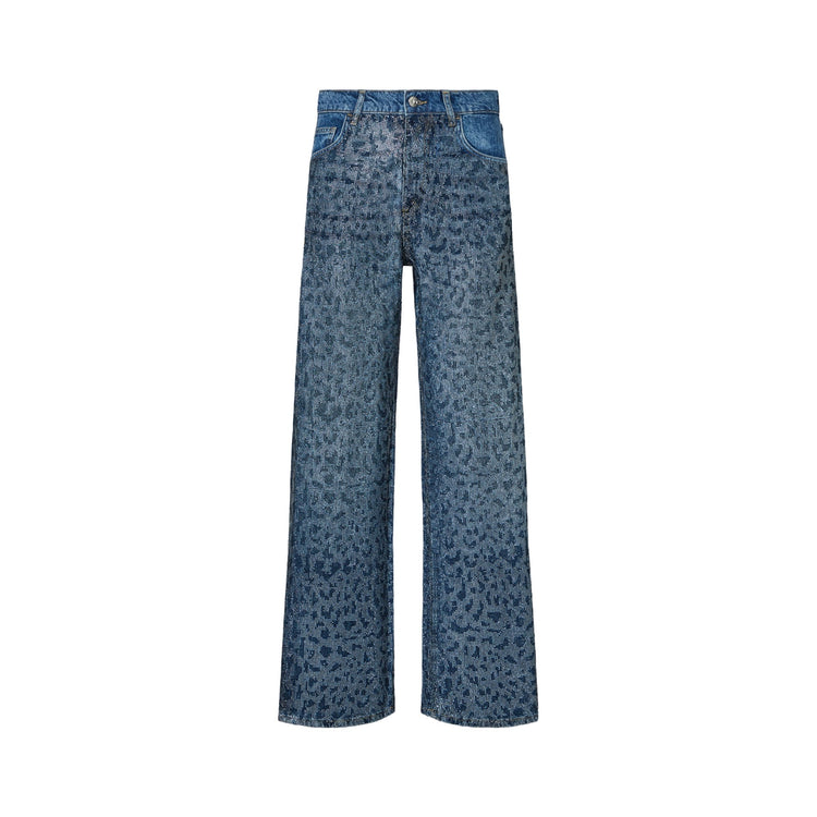 Jeans animalier Donna con strass