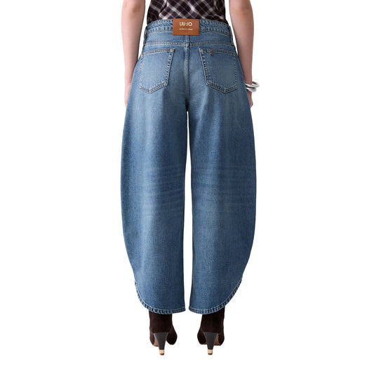 Jeans balloon Donna a vita alta, modella retro