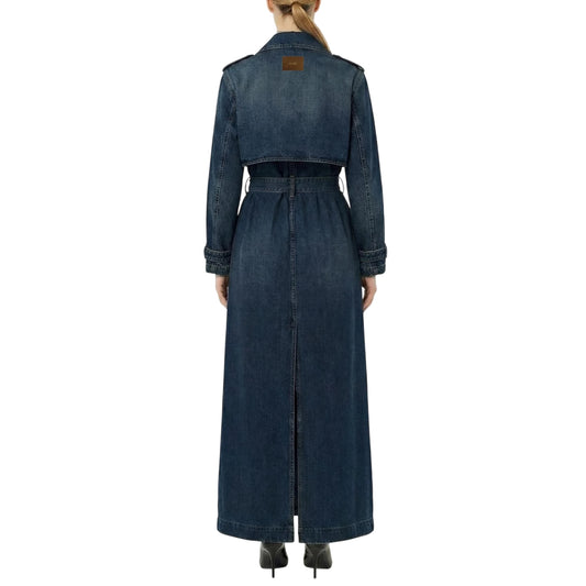 Trench lungo Donna in denim retro