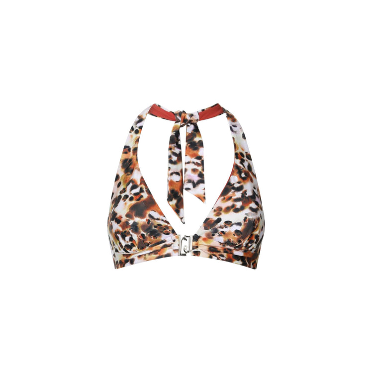 Top Donna a triangolo con stampa animalier