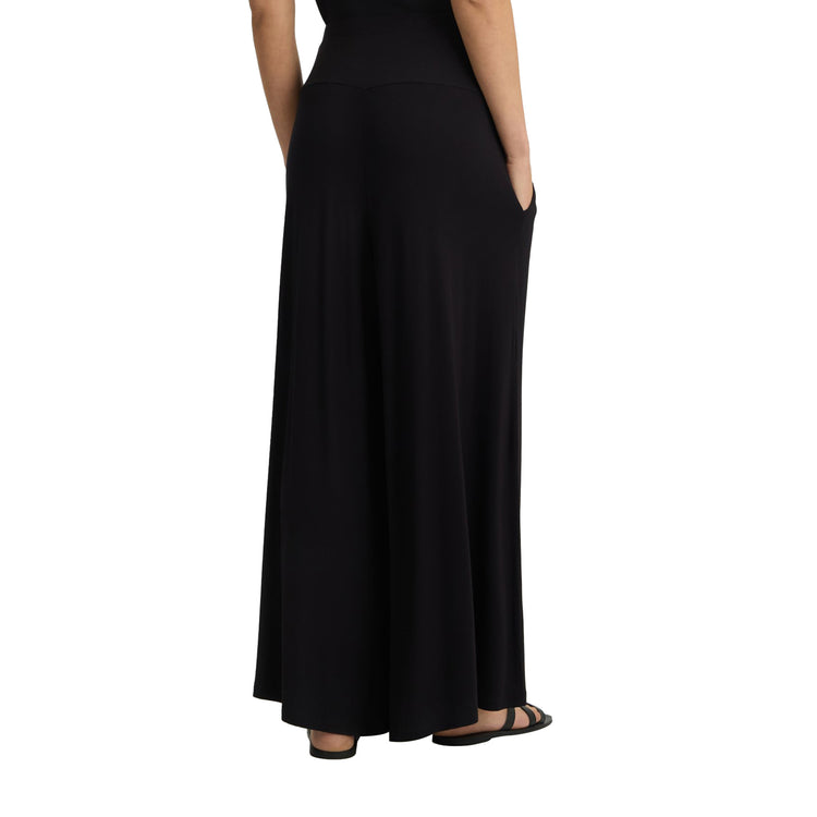 Pantaloni Donna in jersey a palazzo Nero modella retro