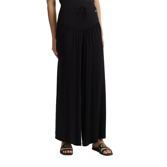 Pantaloni Donna in jersey a palazzo Nero modella frontale