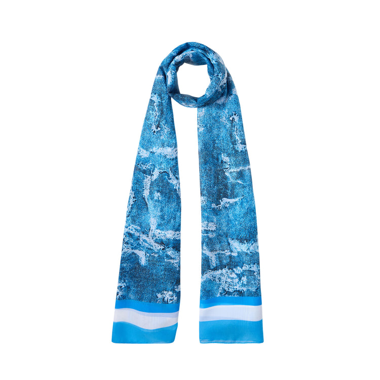 Pareo mare da donna con stampa effetto denim