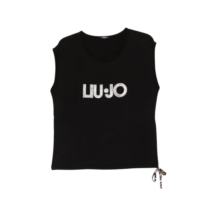 T-shirt Donna a girocollo, con coulisse laterale