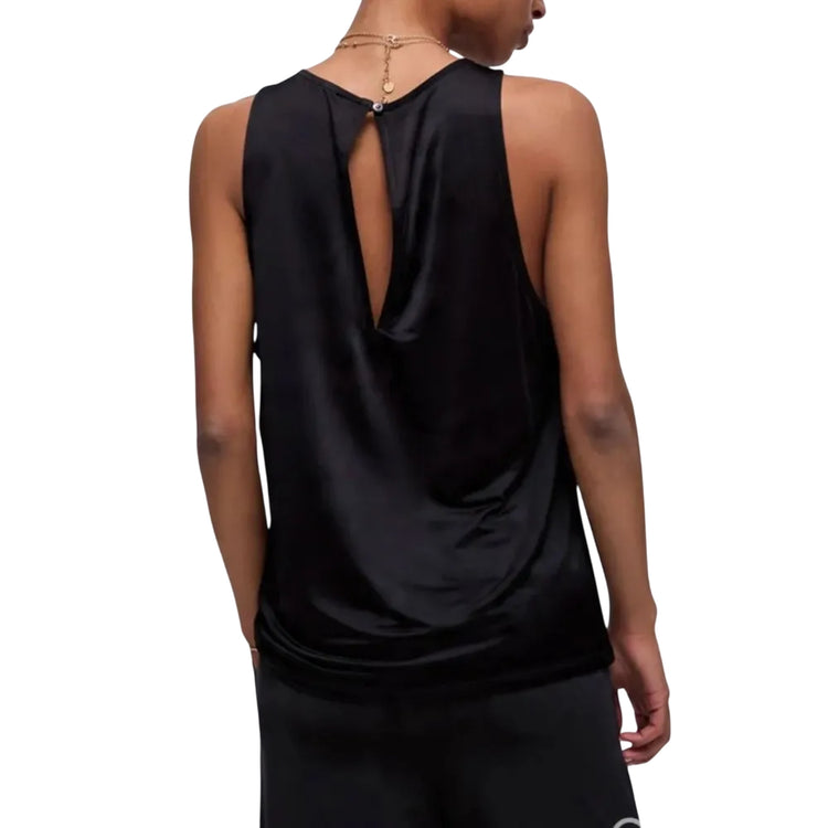 Top Donna Nero con scollo a goccia sul retro