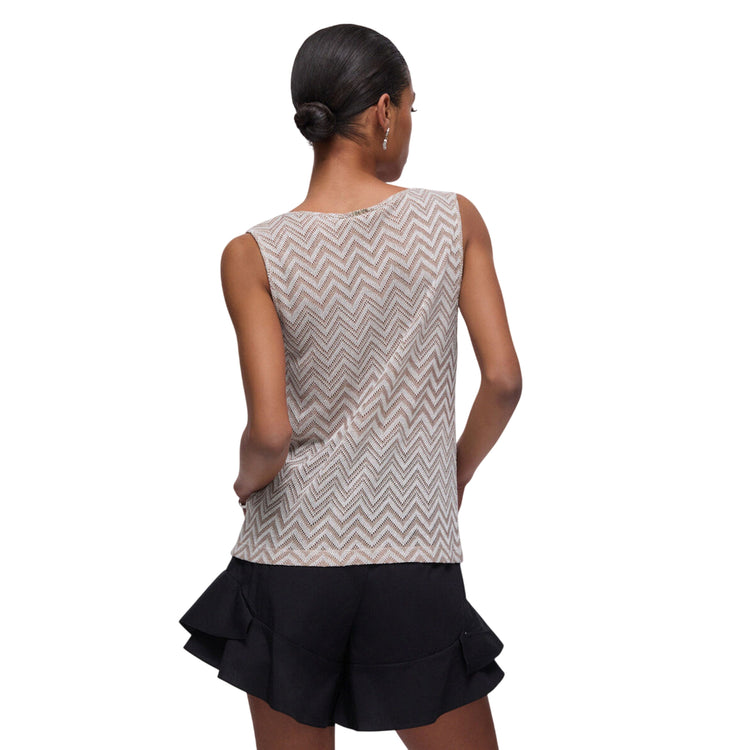 Top Donna con profondo scollo a V e motivo chevron