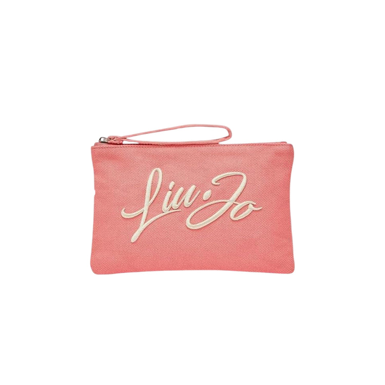 Pochette Donna in cotone, con laccetto da polso e zip