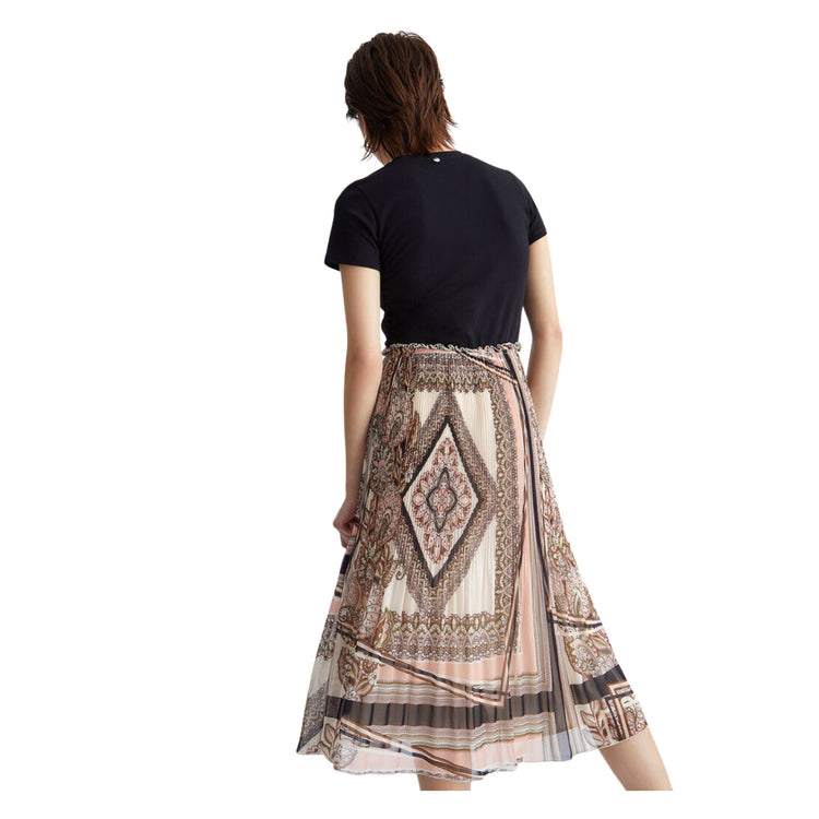 Robe femme avec jupe plissée imprimée