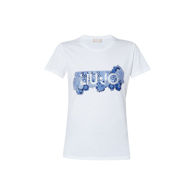 T-shirt femme avec strass et logo