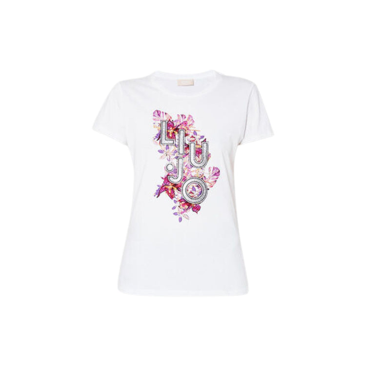 T-shirt femme avec strass et logo