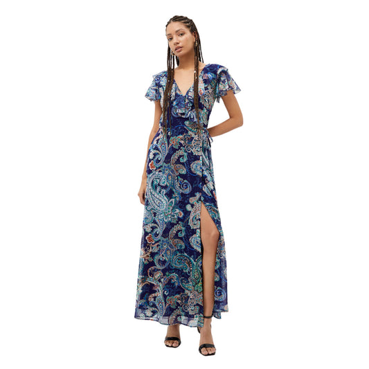 Robe longue femme à motif cachemire