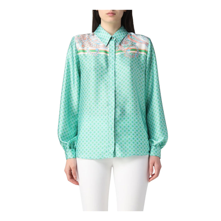 Camicia Donna in raso con motivo floreale