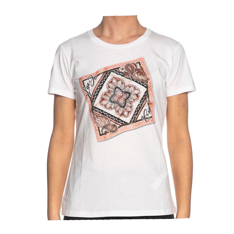 Women's T-shirt with scarf print
