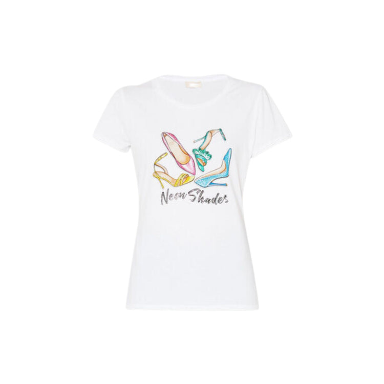 Women's cotton T-shirt with round neckline