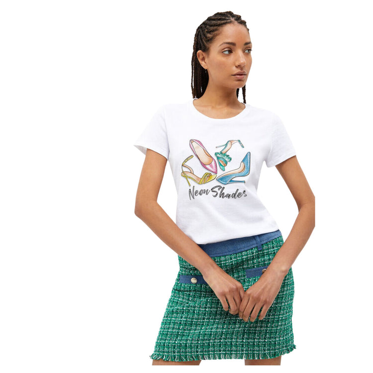 Women's cotton T-shirt with round neckline