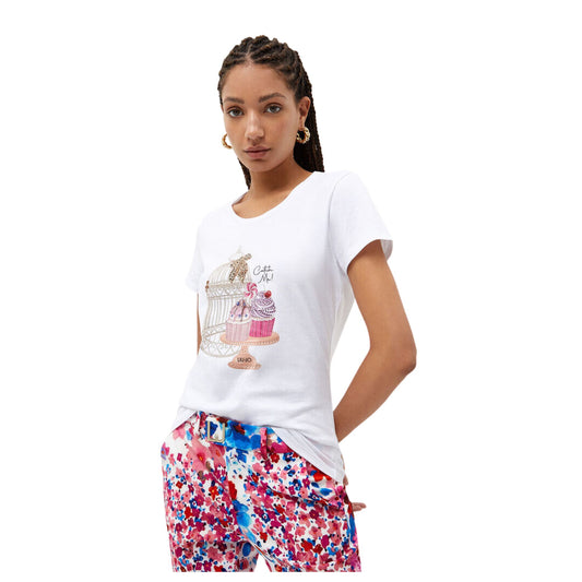 T-shirt Donna in cotone con scollo tondo