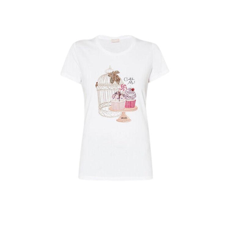 Women's cotton T-shirt with round neckline