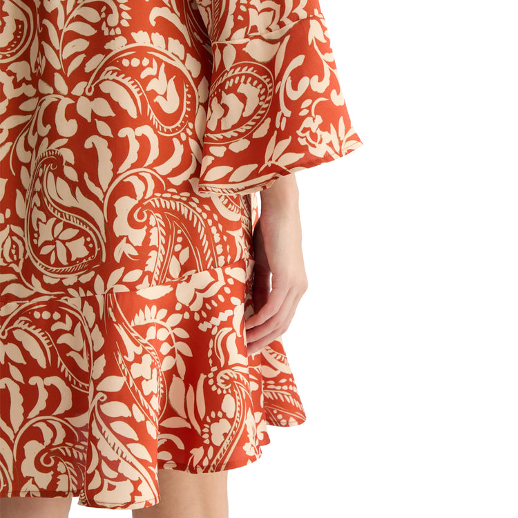 Abito corto Donna in twill stampato dettaglio